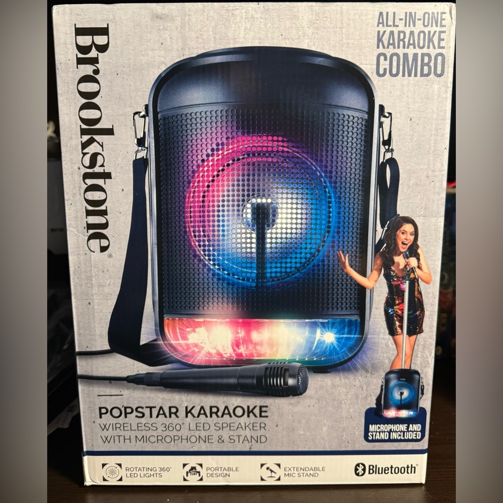 Brookstone 360 Karaoke Speaker Plus Microphone - Black